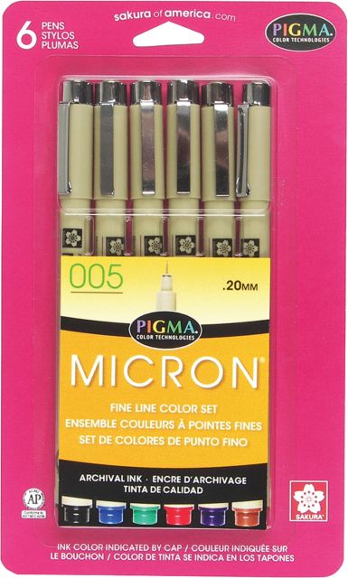 MICRON PEN 6PC SET (005)ASST
