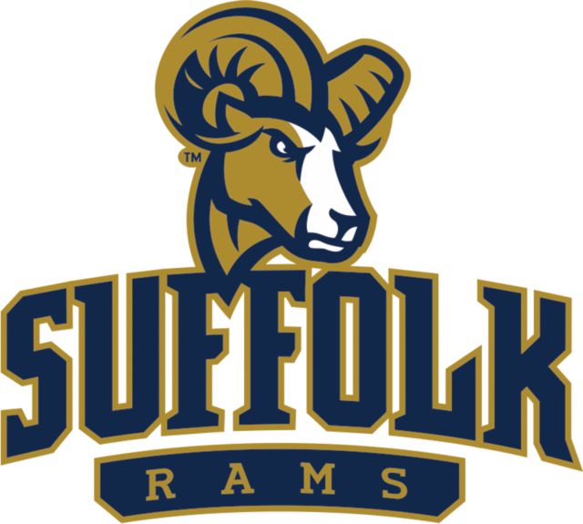 Suffolk University Medium Decal Suffolk Rams with Mascot Stacked - ONLINE ONLY