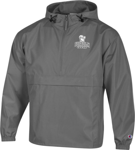 Suffolk University Champion Packable Jacket Suffolk Rams with Mascot Stacked - ONLINE ONLY